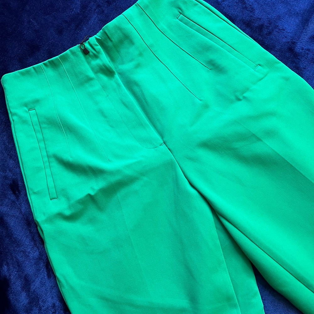Zara High Waisted Vibrant Green Pants